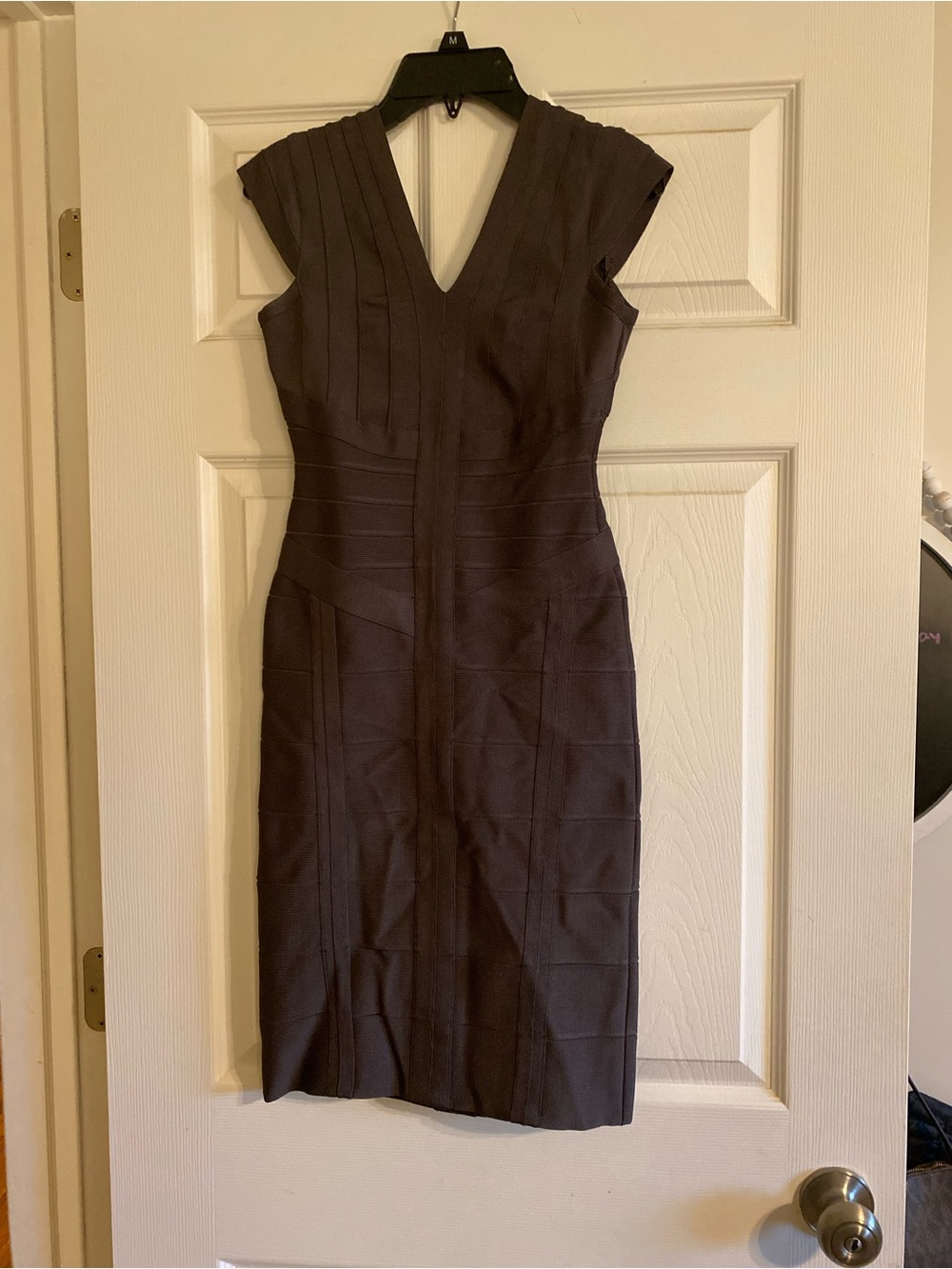 Herve Leger bandage dress in brown